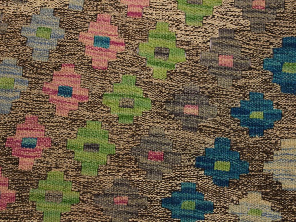 handmade Geometric Kilim Gray Green Hand-Woven RECTANGLE 100% WOOL area rug 6x8