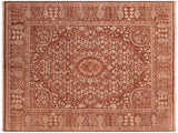 Antique Vegetable Dyed Tajdar Brown Wool Rug - 7'11'' x 9'8''
