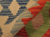 handmade Geometric Kilim Beige Red Hand-Woven RECTANGLE 100% WOOL area rug 7x10