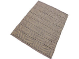 handmade Geometric Kilim Grey Beige Hand-Woven RECTANGLE 100% WOOL area rug 5x7