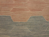handmade Geometric Kilim Blue Tan Hand-Woven RECTANGLE 100% WOOL area rug 10x14