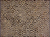 handmade Geometric Kilim Tan Gray Hand-Woven RECTANGLE 100% WOOL area rug 6x8