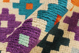 handmade Geometric Balouchi Beige Blue Hand Knotted RECTANGLE 100% WOOL area rug 6 x 8