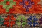 handmade Geometric Balouchi Orange Green Hand Knotted RECTANGLE 100% WOOL area rug 5 x 6