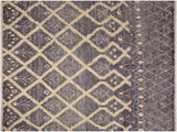 Eclectic Moroccan Gertrudi Gray/Ivory Wool Rug - 7'11'' x 10'4''
