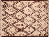Rustic Moroccan Giuseppi Beige/Brown Wool Rug - 6'0'' x 9'4''