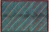 handmade Geometric Balouchi Blue Red Hand Knotted RECTANGLE 100% WOOL area rug 5 x 6