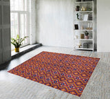 handmade Geometric Balouchi Purple Blue Hand Knotted RECTANGLE 100% WOOL area rug 5 x 7