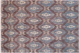 Shabby Chic Ziegler Allan Gray Blue Hand-Knotted Wool Rug - 6'3'' x 9'0''