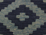 handmade Geometric Kilim Gray Blue Hand-Woven RECTANGLE 100% WOOL area rug 6x8
