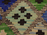 handmade Geometric Kilim Gray Blue Hand-Woven RECTANGLE 100% WOOL area rug 4x6