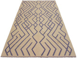 handmade Geometric Kilim Beige Purple Hand-Woven RECTANGLE 100% WOOL area rug 7x10