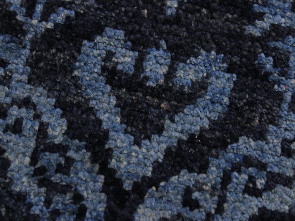 handmade Modern Nabila Blue Lt. Green Hand Knotted RECTANGLE WOOL&SILK area rug 4x6