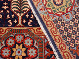 handmade Geometric Mamluk Blue Beige Hand Knotted RECTANGLE 100% WOOL area rug 9x12