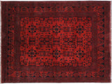 handmade Tribal Biljik Khal Mohammadi Drk. Red Black Hand Knotted RECTANGLE 100% WOOL area rug 6x8