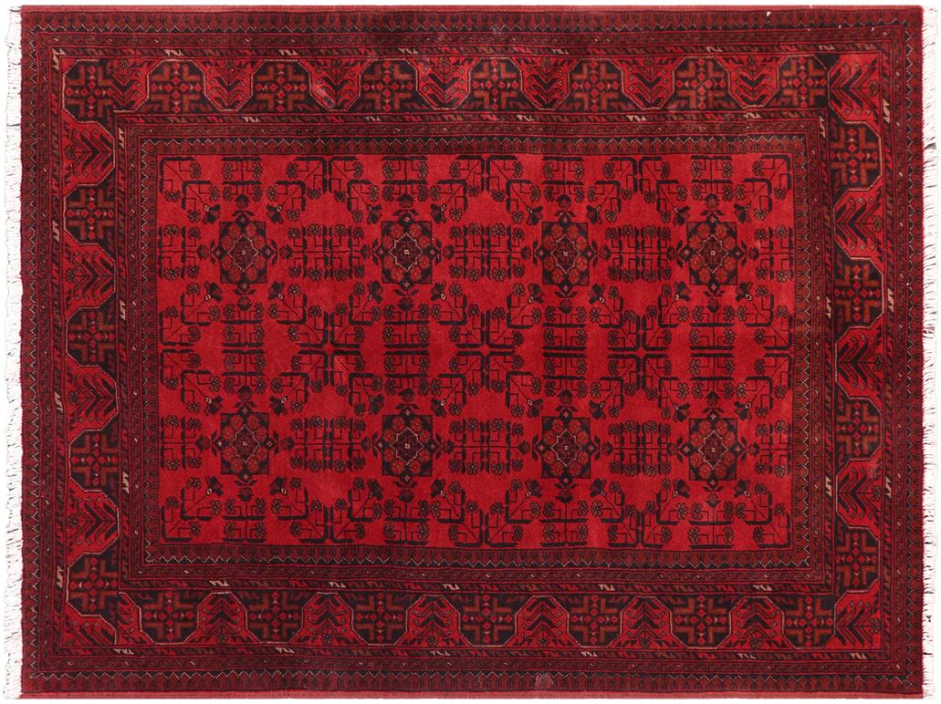 handmade Tribal Biljik Khal Mohammadi Red Black Hand Knotted RECTANGLE 100% WOOL area rug 5x7