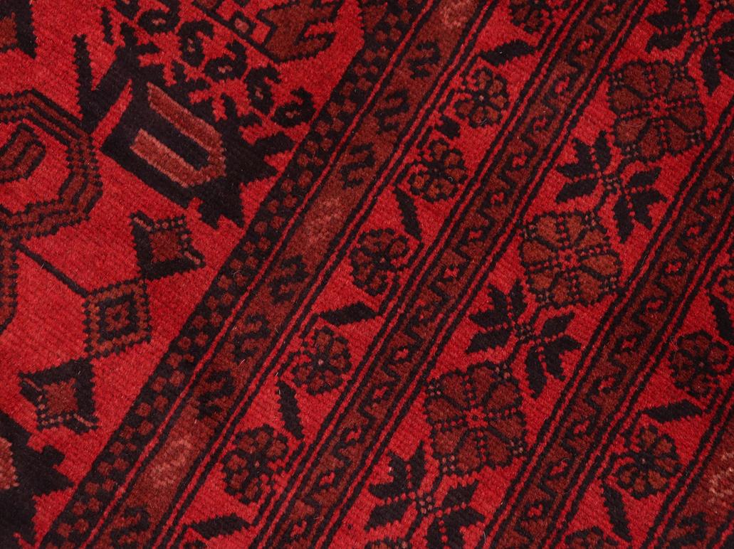 handmade Tribal Biljik Khal Mohammadi Red Black Hand Knotted RECTANGLE 100% WOOL area rug 6x8