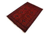 handmade Tribal Biljik Khal Mohammadi Drk. Red Black Hand Knotted RECTANGLE 100% WOOL area rug 4x6