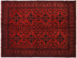 handmade Tribal Biljik Khal Mohammadi Drk. Red Black Hand Knotted RECTANGLE 100% WOOL area rug 4x6