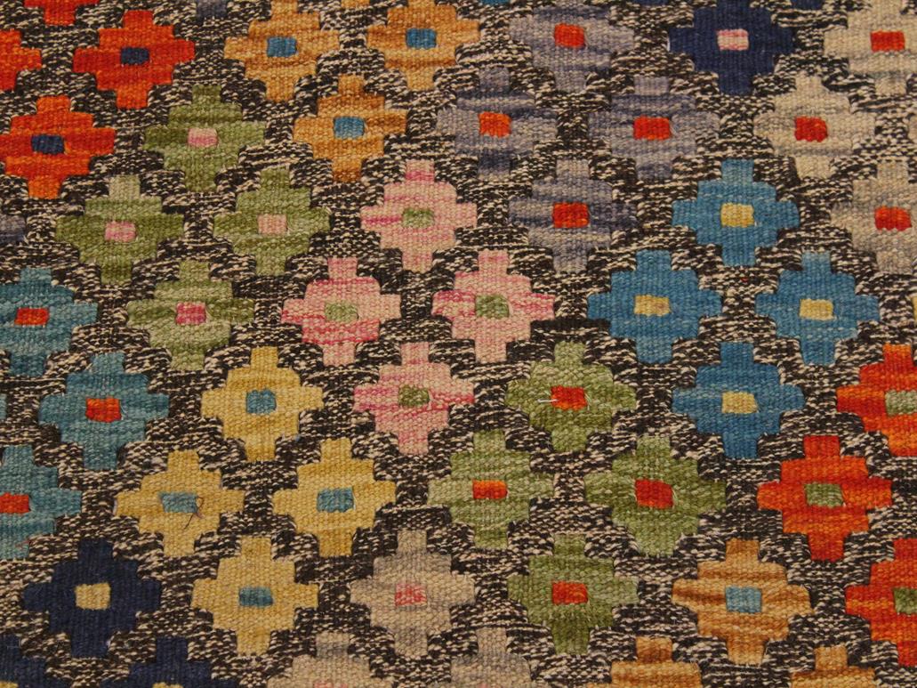 handmade Geometric Kilim Gray Tan Hand-Woven RECTANGLE 100% WOOL area rug 5x6