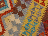 handmade Geometric Kilim Beige Gray Hand-Woven RECTANGLE 100% WOOL area rug 3x7