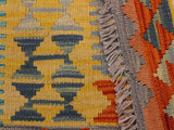 handmade Geometric Kilim Beige Gray Hand-Woven RECTANGLE 100% WOOL area rug 3x7