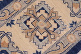 handmade Traditional Kafkaz Chobi Ziegler Blue Beige Hand Knotted RECTANGLE 100% WOOL area rug 10 x 13