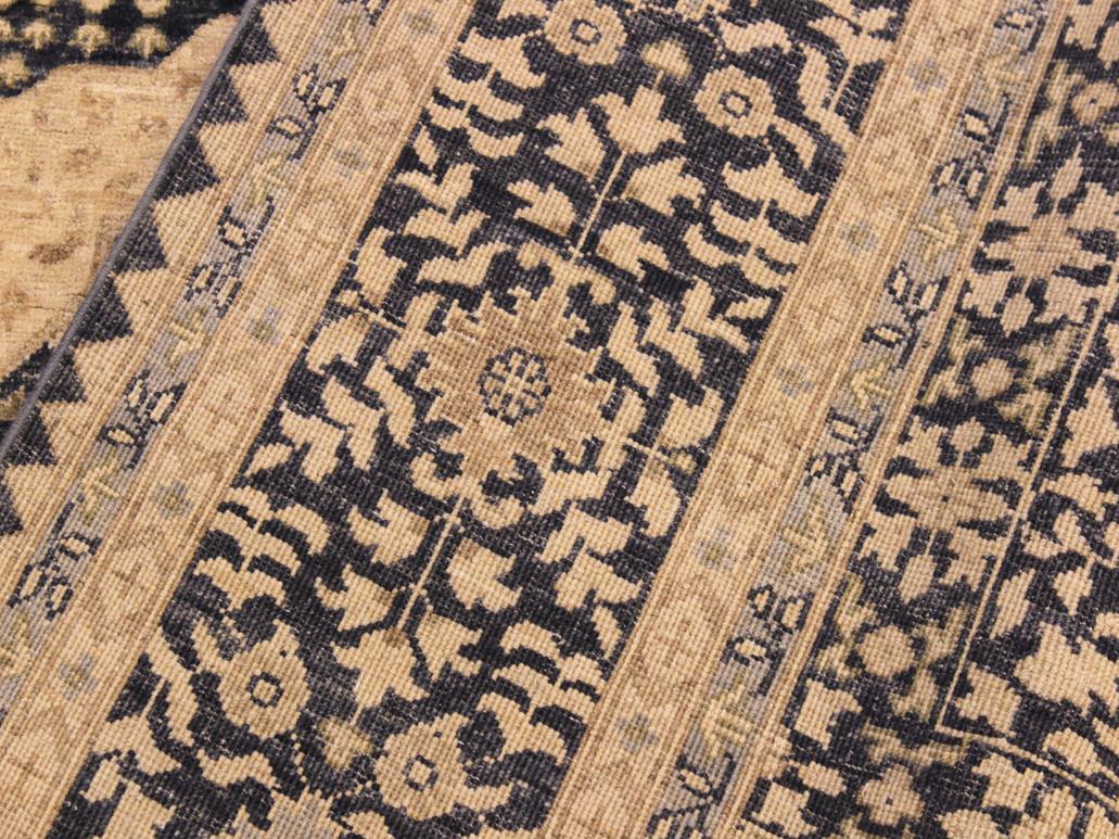 handmade Geometric Mamluk Tan Black Hand Knotted RECTANGLE 100% WOOL area rug 8x10