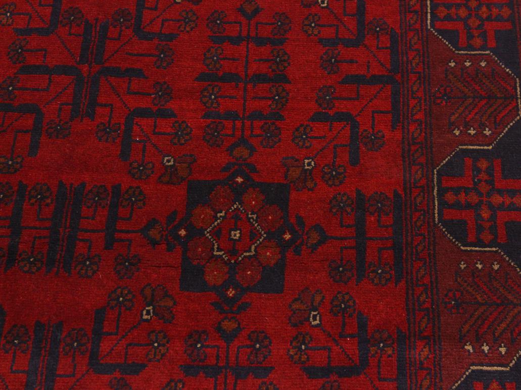 handmade Tribal Biljik Khal Mohammadi Drk. Red Black Hand Knotted RECTANGLE 100% WOOL area rug 4x6