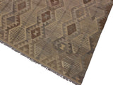 handmade Geometric Kilim Gray Beige Hand-Woven RECTANGLE 100% WOOL area rug 5x6