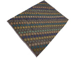 handmade Geometric Kilim Brown Tan Hand-Woven RECTANGLE 100% WOOL area rug 6x8