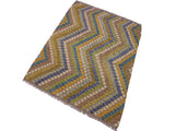 handmade Geometric Kilim Ivory Gray Hand-Woven RECTANGLE 100% WOOL area rug 5x8