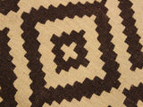 handmade Geometric Kilim Beige Brown Hand-Woven RECTANGLE 100% WOOL area rug 4x7