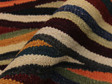 handmade Geometric Kilim Tan Blue Hand-Woven RECTANGLE 100% WOOL area rug 3x4