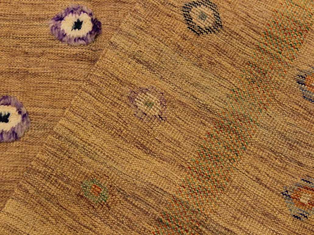 handmade Modern Moroccan Hi Tan Green Hand-Woven RECTANGLE 100% WOOL area rug 9x11