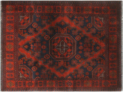 handmade Tribal Biljik Khal Mohammadi Drk. Red Black Hand Knotted RECTANGLE 100% WOOL area rug 3x5
