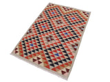 handmade Geometric Kilim Gray Black Hand-Woven RECTANGLE 100% WOOL area rug 5x7