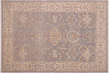 Classic Ziegler Caron Gray Beige Hand-Knotted Wool Rug - 6'0'' x 8'10''