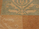 Modern Gabbeh Bethany Tan/Blue Wool Rug - 9'11'' x 13'7''
