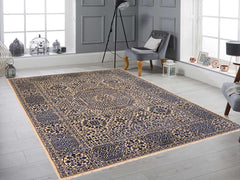handmade Geometric Mamluk Beige Blue Hand Knotted RECTANGLE 100% WOOL area rug 8x10