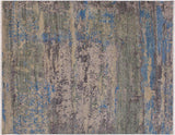 Modern Ziegler Sisco Grey Blue Hand-Knotted Wool Rug - 7'7'' x 7'9''
