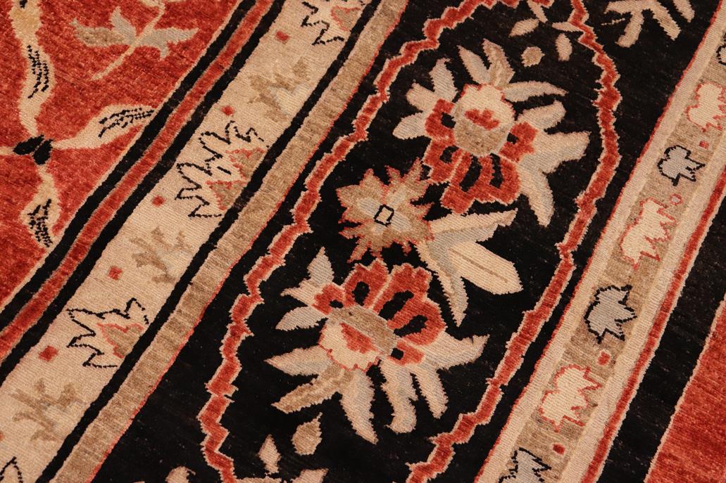 handmade Transitional Kafkaz Chobi Ziegler Rust Black Hand Knotted RECTANGLE 100% WOOL area rug 10 x 14