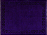 Overdyed Color Reform Skelton Blue/Purple Wool Rug -7'10 x 9'8