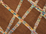 handmade Modern Moroccan Hi Brown Ivory Hand-Woven RECTANGLE 100% WOOL area rug 8x10