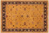 handmade Traditional Kafkaz Chobi Ziegler Gold Blue Hand Knotted RECTANGLE 100% WOOL area rug 10 x 13