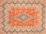 Vintage Sorenson Orange/Blue Wool Rug - 9'8'' x 12'11''