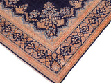 handmade Vintage Vintage Blue Brown Hand Knotted RECTANGLE 100% WOOL area rug 10x13