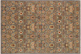 handmade Transitional Kafkaz Chobi Ziegler Gray Brown Hand Knotted RECTANGLE 100% WOOL area rug 9 x 11