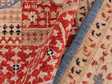 handmade Geometric Mamluk Beige Blue Hand Knotted RECTANGLE 100% WOOL area rug 9x12