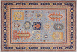Boho Chic Ziegler Spooner Blue Tan Hand-Knotted Wool Rug - 9'0'' x 12'0''